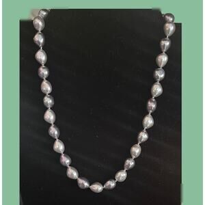 Vintage Faux Tahitian Gray Pearl Necklace